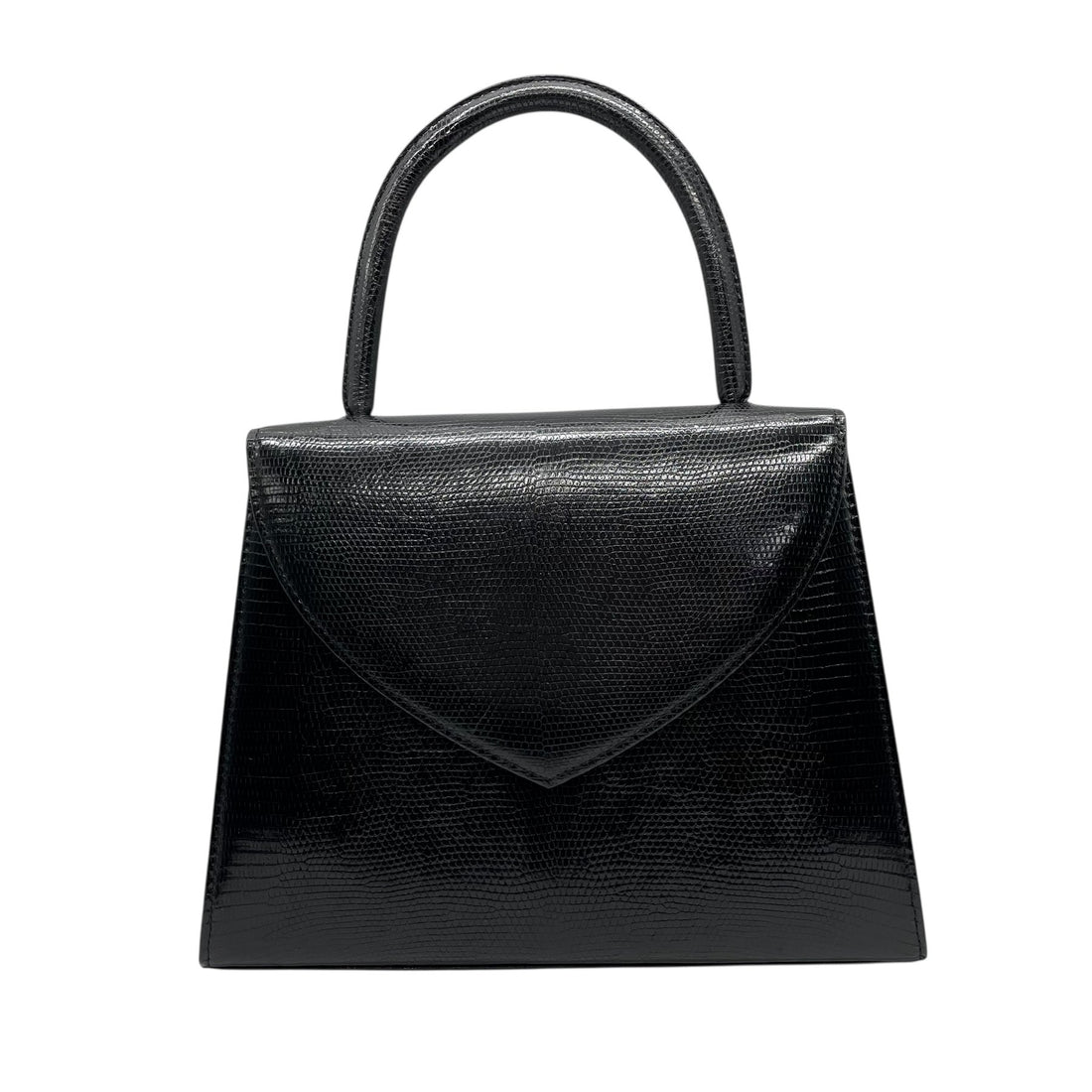 Saint Laurent - Vintage Classic Top Handle Handbag Lizard Embossed Embossed Leather - Handbag