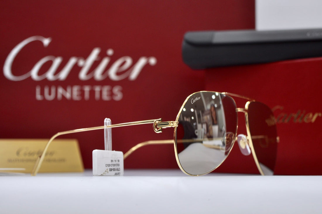 New Cartier Première aviator frame gold sunglasses