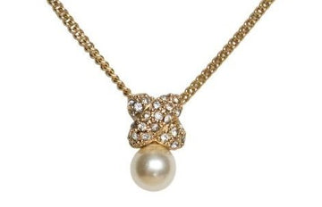 Christian Dior - Gold-plated, Faux Pearl, Rhinestones - Necklace with pendant