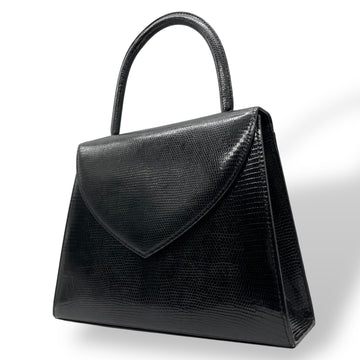 Saint Laurent - Vintage Classic Top Handle Handbag Lizard Embossed Embossed Leather - Handbag